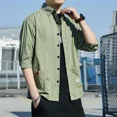 thumbnail image 5 of Camisas para hombre, camisa de carga amarilla de media manga, camisa de hombre, moda para hombre, oferta 2024, botones, regular, hipster, cosas baratas con novedad 2025, 5 of 5