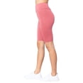 thumbnail image 4 of Juniors Wide Band High Waist Active Workout Biker Running Shorts Leggings, 4 of 5