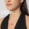 thumbnail image 2 of Juego de aretes y cadena ZVEZDA con dije corte Classic plata mexicana ley .925 Rosa, 2 of 5