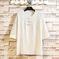 thumbnail image 2 of Camisas Casuales Para Hombre Camiseta de manga larga de primavera y otoño para hombre, camiseta de manga de Color sólido con botones (Beige, 3XL), 2 of 3