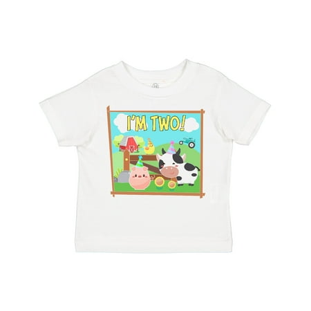 

Inktastic I m Two! Farm Animals Wearing Birthday Party Hats Gift Toddler Boy or Toddler Girl T-Shirt