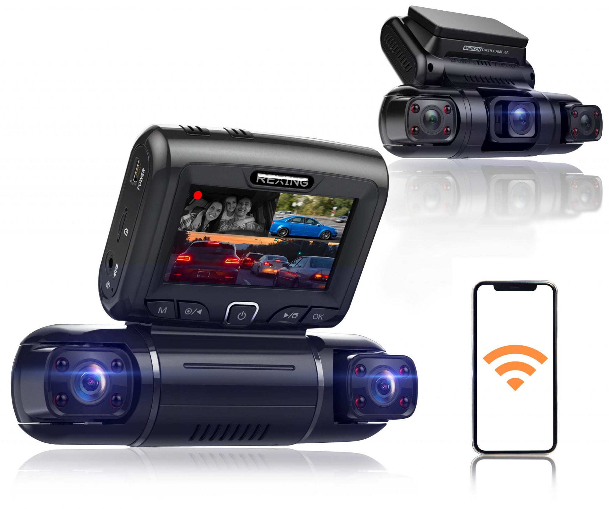 Vantrue 3 Channel 2.5K WiFi Dash Cam Front and Rear Inside, 3 Way Triple  GPS Dash Camera 1944P+1080P+1080P with STARVIS IR Night Vision, Voice  Control, 24 Hours Parking Mode, Support 512GB Max(E3) 