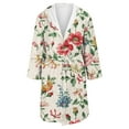 thumbnail image 4 of Women's Fleece Plush Robe Long Warm Plush Bathrobe Loungewear Jacket Printed Comfort Robe, 4 of 5