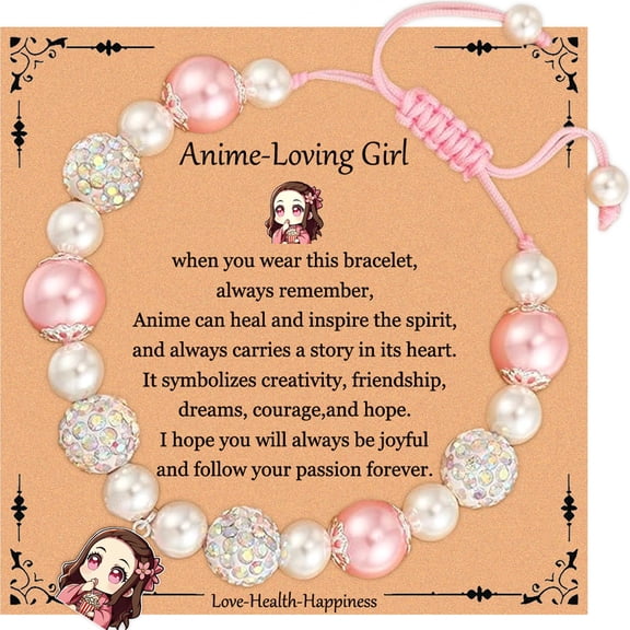 Demon Nezuko Anime Slayer Charm Bracelet Jewelry - Christmas Birthday Valentines Gifts for Daughter Granddaughter Niece