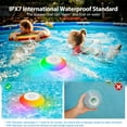 thumbnail image 4 of Portable Bluetooth Pool Speaker Hot Tub Speaker with Colorful Lights IPX7 Waterproof Floating Speaker Surround Stereo Sound Hands-Free Wireless Speakers for Shower Spa, 4 of 9