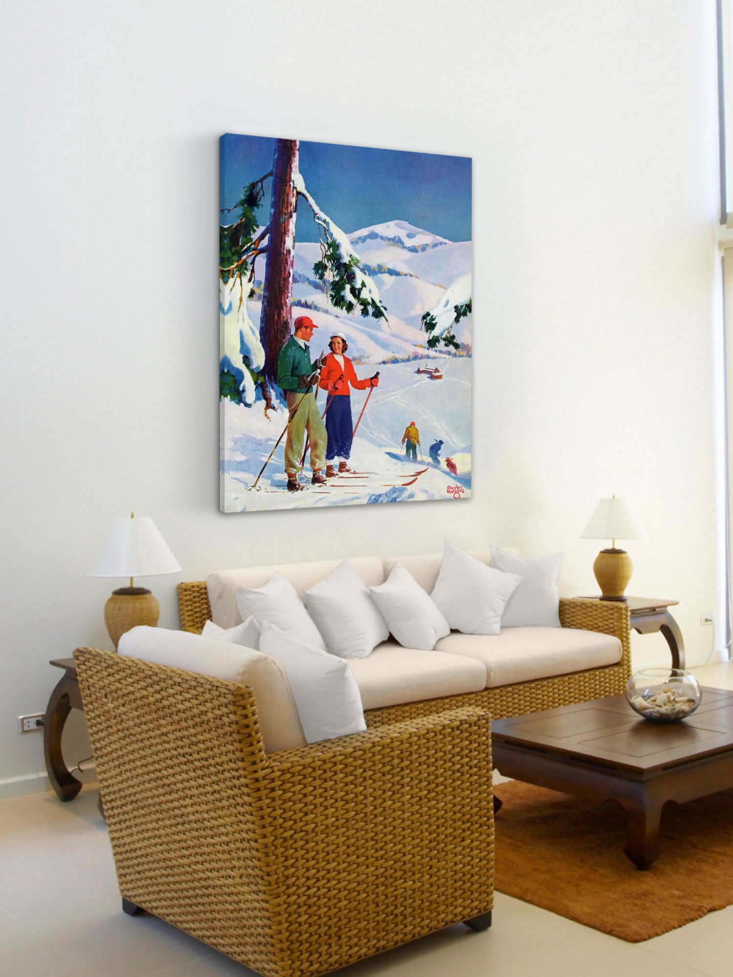 Marmont Hill Ski Break by Charles Hargens Painting Print on Wrapped Canvas