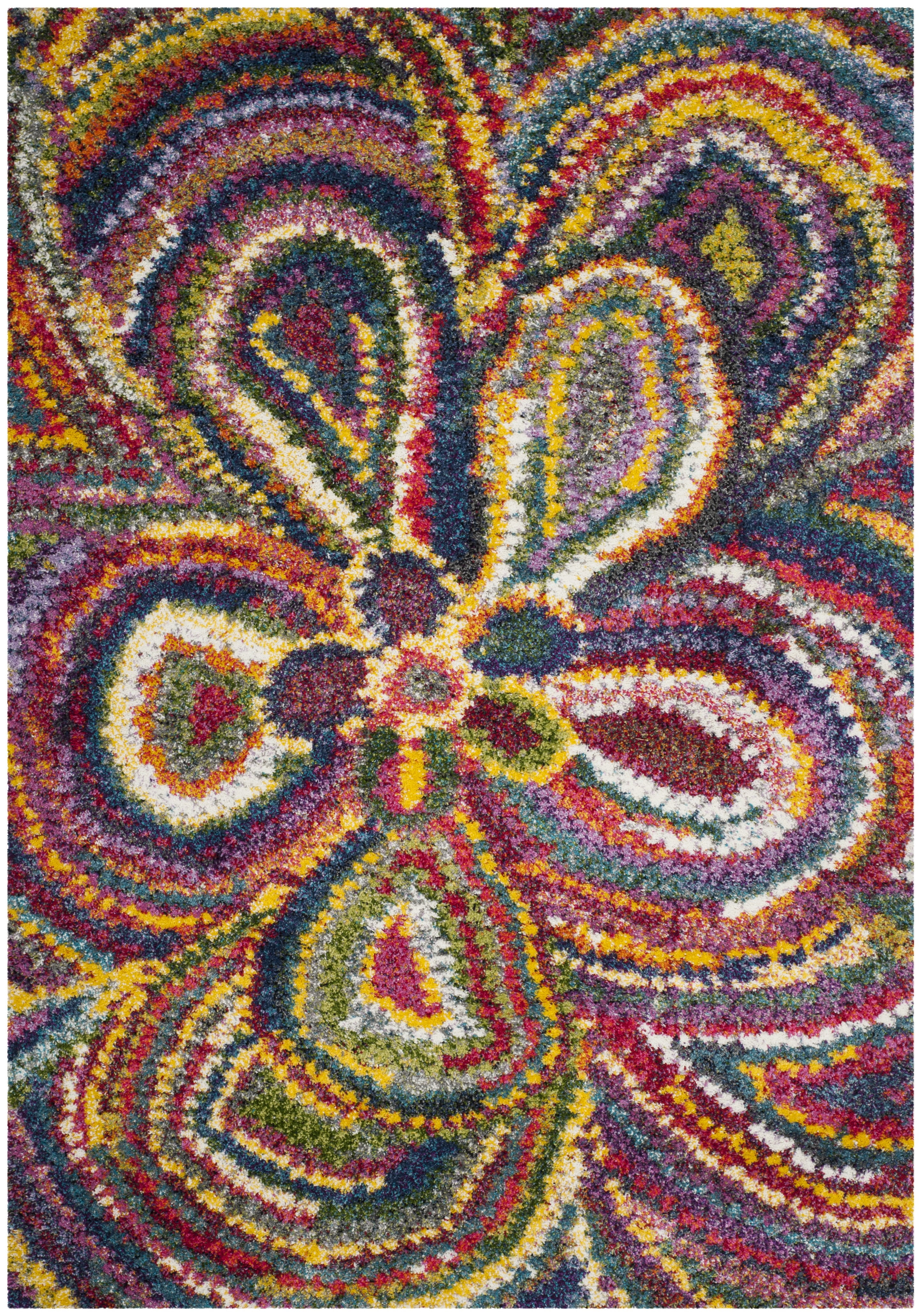 Safavieh Fiesta Ronald Floral Shag Area Rug, Multi, 5'1" x 7'6"