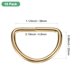 thumbnail image 3 of Uxcell 10-Pack Hebillas en D, 1-1/2 Pulgadas Hebillas Metálicas en D No Soldadas para Bolsos/Delantales/Cinturones/Collares para Mascotas, Hardware de Anillo en D Semicircular [Dorado Claro], 3 of 6