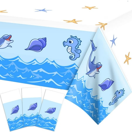 

Ocean Party Tablecloth 3 Pack Disposable Plastic