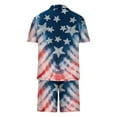 thumbnail image 4 of jsaierl Men's 4th of July Outfits 2 Piece Patriotic Red White and Blue Graphic Tees Regular Fit Round Neck Top and Plus Size Drawstring Shorts Sets Track Suits, 4 of 5