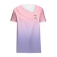 thumbnail image 4 of Women's Vintage Checkered Printed Button Casual T-Shirt Top Lightweight Breathable Crewneck Short Sleeve for Spring Summer Daily Party, 4 of 9