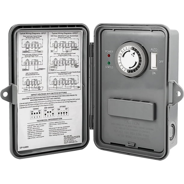 BNLINK Pool Pump Timer, Outdoor Mechanical Timer Box, Heavy Duty 24