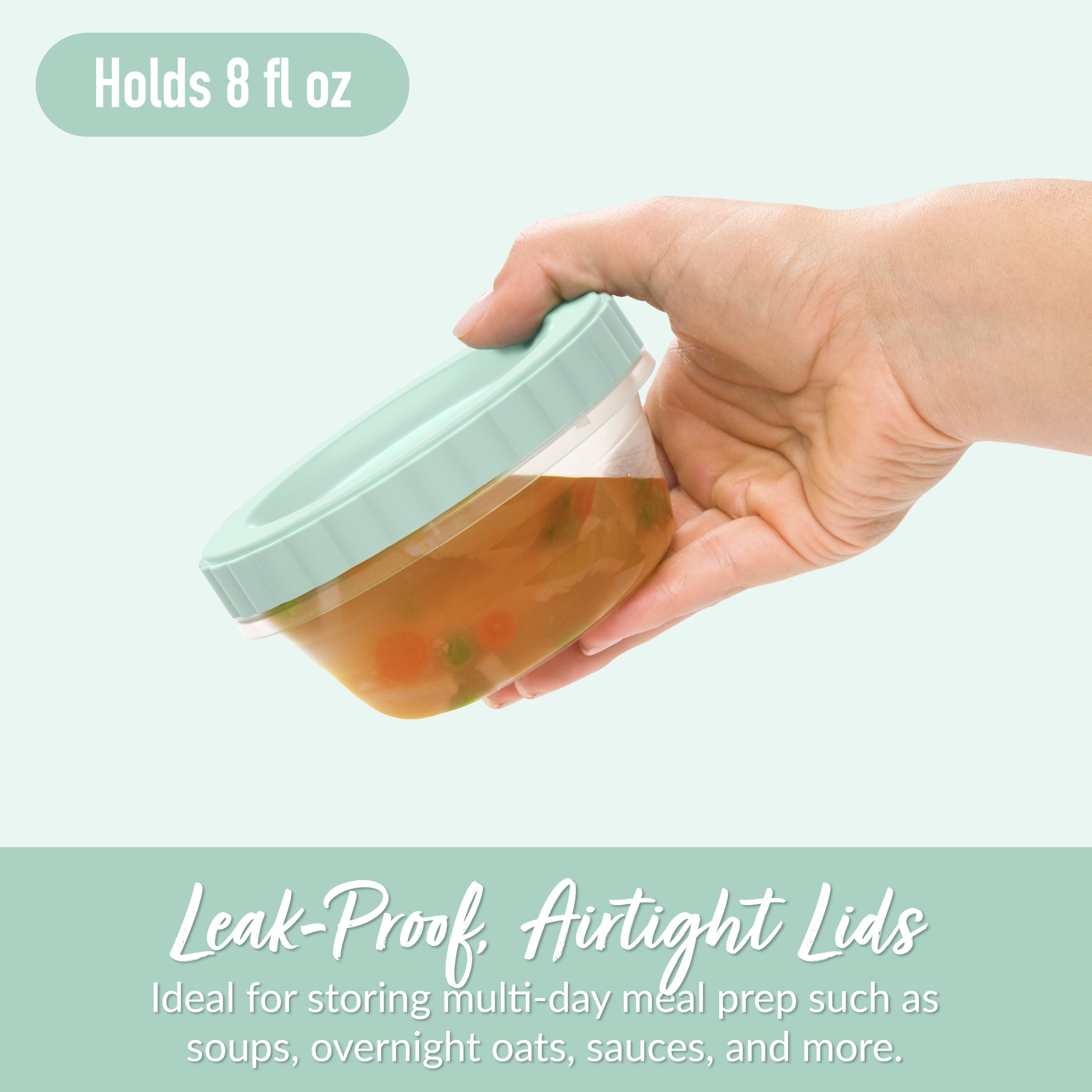 Bentgo Prep 20-Piece Twist-Top Deli Containers, 8 fl oz, Honeydew photo 3