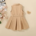 thumbnail image 4 of EnJoCho Toddler Girls Denim Jeans Dress Sleeveless Summer Casual Lapel Collar A-line Pleated Ruffl𝖾 Dress with Belt Toddler Summer Sleeveless 𝖲undress, 4 of 9