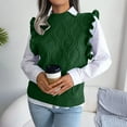thumbnail image 2 of BXINGOHAI Oversized Sweater Vest for Women Sleeveless Solid Color Loose Pullover Sweater Green,2XL, 2 of 6