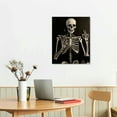 thumbnail image 2 of Nawypu Gothic Skull Skeleton Rock and Roll Victory Hippie Posing Wall Art Canvas Farmhouse Gothic Theme 16x20in Prints Decor For Gothic Home Bedroom,Gift For Gothic Lovers,Halloween Gifts, 2 of 4