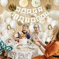 thumbnail image 2 of Golden Birthday Party Decorations for Women Girls, White Sand Beige Gold Balloons Tablecloth Birthday Sash Crown Fringe Curtain Butterfly Bday Decor, 2 of 7