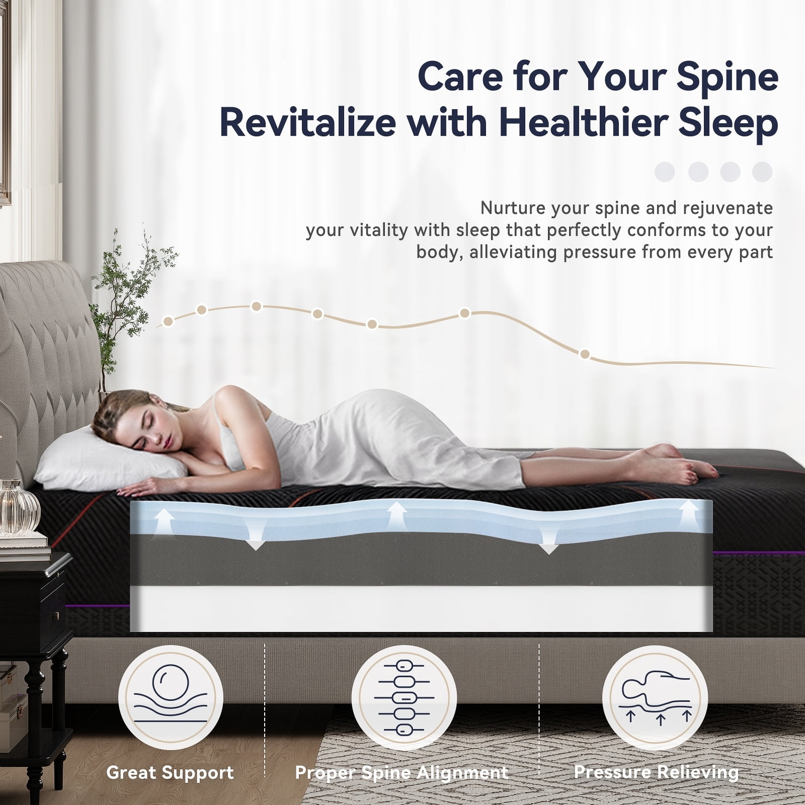 Sailvan Full Size Mattress 12 Inch, Full Mattress in a Box with Gel Memory Foam Mattress, Medium Firm Double Mattress for Pressure Relief, Fiberglass Free, CertiPUR-US Certified, Motion Isolation