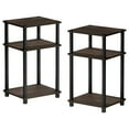 thumbnail image 5 of Furinno Just 3-Tier Turn-N-Tube End Table, 2-Pack, Columbia Walnut/Black, 5 of 6