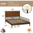 thumbnail image 5 of Acacia Haven Queen Size Bed Frame and Headboard Solid Wood Platform Bed, Queen Bed Frame 800 lbs Capacity, Scandinavian Signature Wood Bed Compatible with All Mattresses, Walnut, 5 of 9