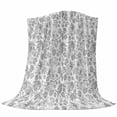 thumbnail image 6 of Gray Flowers Blanket Soft Cozy Warm Throw Blanket for Couch, Plush Fuzzy Flannel Fleece Blankets for Sofa, Farmhouse Pastoral Vintage Plants Branches Bed Blankets Lightweight Gifts for Women, 40"x50", 6 of 9
