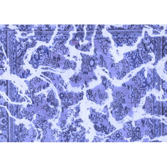 Ahgly Company Indoor Rectangle Abstract Blue Modern Area Rugs, 2' x 3'