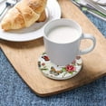 thumbnail image 5 of Coolnut Flowers and Butterflies Coasters for Drinks Set of 2, Absorbent Ceramic Drink Coaster with Cork Base for Wooden Coffee Table, Cool Housewarming Gift for Home Decor Gifts, 5 of 6