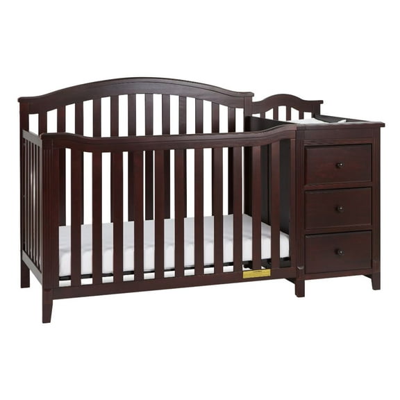 AFG Baby Furniture Kali II 4-in-1 Convertible Crib & Changer, Espresso