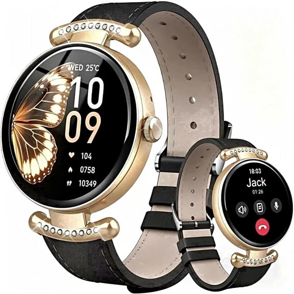 Smart Watches for Women, 1.2'' AMOLED HD Round Screen Fitness Trackers with Bluetooth Call (Answer/Make/Text), 100 Sports Mode, IP68 Waterproof Women Smart Watch for Android IOS