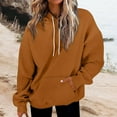 thumbnail image 2 of MaFYtyTPR Hoodies for Women Casual Long Sleeve Drawstring Casual Sweatshirts Solid Color Loose Pullover Tops 2025 Fleece Hoodies with Pocket, 2 of 5