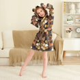 thumbnail image 4 of FORMRS Niños Bathrobe Unisex Hooded Robe Soft Plush Pajamas Sleepwear, Size 4-6T, Gold Flower, 4 of 7