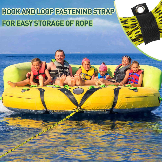 Tow Rope for Tubing 1 Sections Boat Tow Rope 1-6 Person Heavy Duty 6K Tube Ropes for Tubing with Storage Bag
