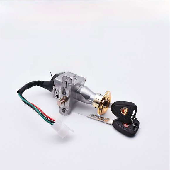 High-Security 4-Wire Ignition Switch & Power Lock Set for Ghost Fire, Fuxi, and Qiaoge Electric Motorcycles/Scooters – Durable, Easy-to-Install Anti-Theft Accessory with Keyed Ignition and Enhanced