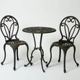 thumbnail image 2 of 3pc Cast Bistro - Aluminium, Black+gold, Backyard & Patio Allure , Floral Design Seating, -, Elegant Legs, Table Beauty,, 2 of 7