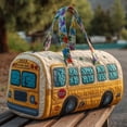 thumbnail image 3 of Quilted Hippie Van Duffle Bag with Adjustable Padded Strap - Hippie Van Inspired Bohemian Weekender with Adjustable Crossbody Strap, Construction for Gym Yoga Dance and Overnight Stays,Q, 3 of 7