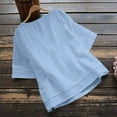 thumbnail image 5 of Women's Half Sleeve Tops Solid Color Cut Out Polyester for Summer, 5 of 5