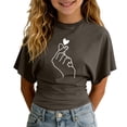 thumbnail image 2 of Chandail Garçons Col Rond Garçons T-Shirts à Manches Courtes Filles Vêtements d'Été Filles Hauts 13-14 Ans, 2 of 5