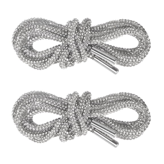 Uxcell 1-Pair Rhinestone Shoelaces 55" Crystal Cords for Sneakers White