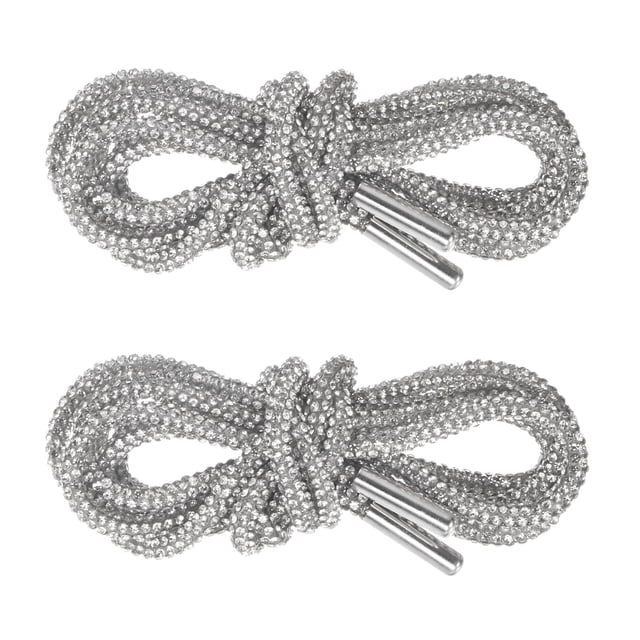 Uxcell 1-Par de Cordones de Rhinestone 55" Cuerdas de Cristal para Zapatillas Blancas