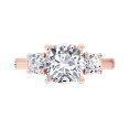 thumbnail image 4 of Hollywood - Moissanite Cushion Cut Lab Diamond Engagement Ring With Round Sidestones, 4 of 5
