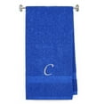 thumbnail image 1 of Embroidered Terry Cotton Bath Towel for Bath, Shower - Personalized Gift - Cover up Towel for Swimming Pool, Fitness and Beach - 35 x 65 inches - Royal Blue Color Towel - Silver Script Initial C, 1 of 1