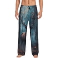 thumbnail image 2 of Lsque Mystical Forest Elk Print Men's Pajama Pants, Lounge Pant - Comfortable Home Wear,Elastic Waistband, Stylish Design-Small, 2 of 9