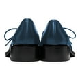 thumbnail image 4 of YDN Women Fashion Round Toe Lace Up Pumps Comfortable Bowtie Chunky Low Heels Business Shopping Daily Shoes Size 4 Blue, 4 of 4