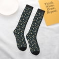 thumbnail image 5 of Balery Gold Snowflake Christmas Tree Printed Novelty Socks Men's Women's Crew Socks Sports Socks Knee High Socks Cotton Socks Quirky and Cool Socks, 5 of 9