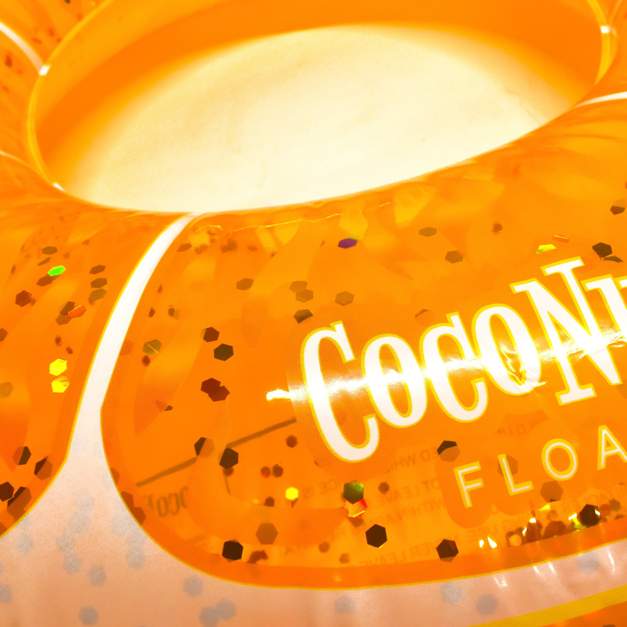 CocoNut Outdoor Tangerine Orange Glitter - 42" x 42" Pool Float – Inflatable Pool Ring – Durable Long Lasting Lounge Tube and Water Toy – Fun Decoration for Parties, Events. Ages 8+