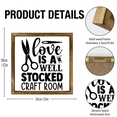 thumbnail image 2 of Eveokoki Love Is A Well Stocked Craft Room Wall Art for Home Bar Cafe Farm Store Garage Club - Wooden Frame Sign Gift for Sewing Craft Lovers, 12x12 Inch, 2 of 5