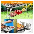 thumbnail image 2 of Portable Charcoal Grill, Folding BBQ Grill Stainless Steel - Large 38.98in Outdoor Camping Smoker w/ Spice Plate & Holder, 2 of 6