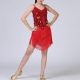 thumbnail image 2 of XQYLOS Girls Latin Dance Dress Set, Sequined Fringe Tassel Skirt & Sleeveless Top, Shiny Stage Performance Outfit for Recital Competition Party, 2 of 8