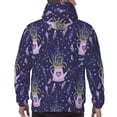 thumbnail image 7 of Pofeuu Lavender Flowers Print Mens Casual Hooded Collar Drawstring Hoodies Pullover Sweatshirts Casual Long Sleeve Shirts-Medium, 7 of 7