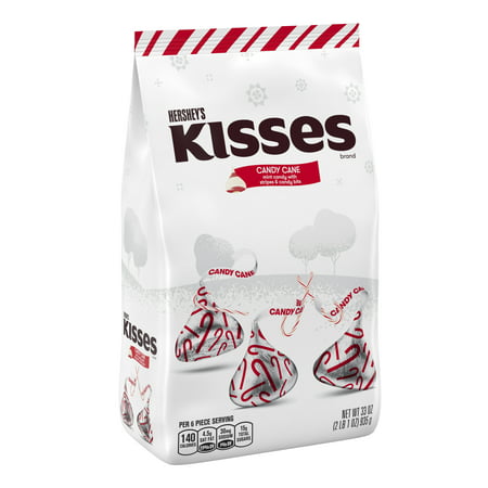 Kisses, Holiday Candy Cane Mint Candy, 33 Oz (Best Gum Mints For Kissing)